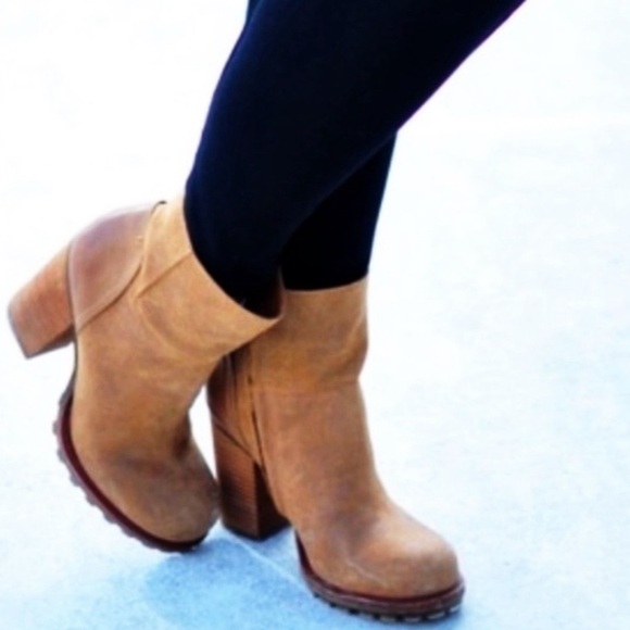 Sam Edelman Leather Suede Franklin Chunky Heel Ankle Boots Size 9.5 - Picture 3 of 15